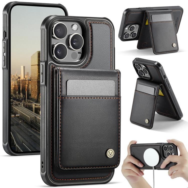 JEEHOOD J06 British Style RFID MagSafe Card Bag PU Phone Case, For iPhone 13, For iPhone 12 / 12 Pro, For iPhone 12 Pro Max, For iPhone 11 Pro Max