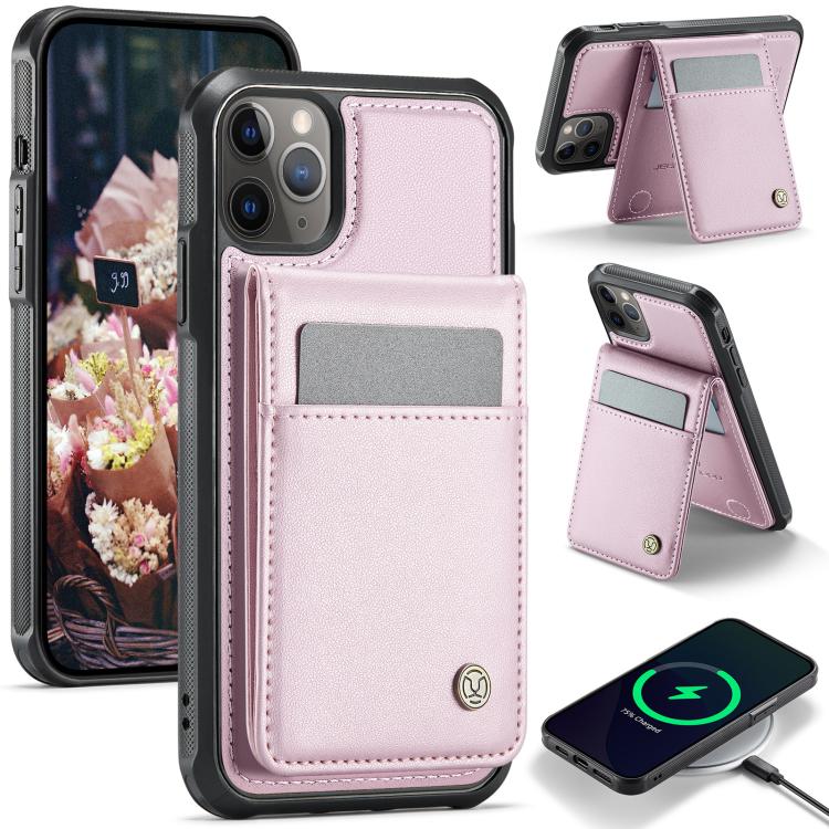 JEEHOOD J06 British Style RFID MagSafe Card Bag PU Phone Case, For iPhone 13, For iPhone 12 / 12 Pro, For iPhone 12 Pro Max, For iPhone 11 Pro Max