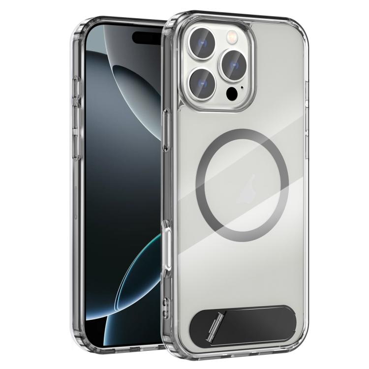 Clear PC Hybrid TPU MagSafe Phone Case with Holder, For iPhone 16 Pro Max, For iPhone 16 Pro, For iPhone 16 Plus, For iPhone 16