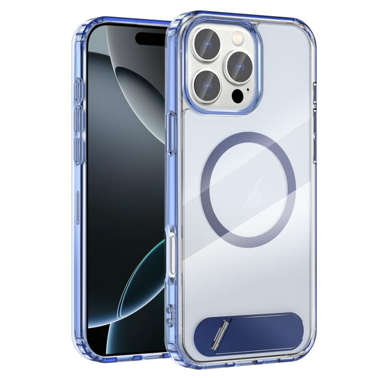 Clear PC Hybrid TPU MagSafe Phone Case with Holder, For iPhone 16 Pro Max, For iPhone 16 Pro, For iPhone 16 Plus, For iPhone 16