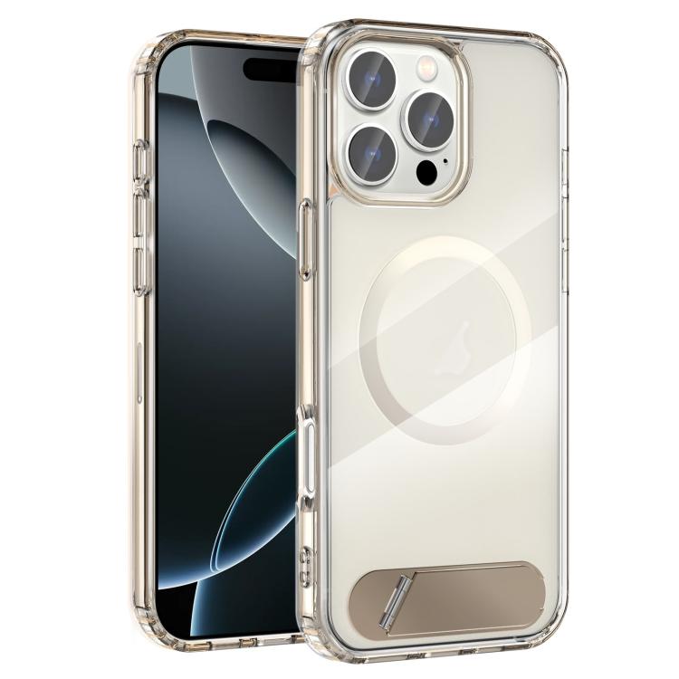 Clear PC Hybrid TPU MagSafe Phone Case with Holder, For iPhone 16 Pro Max, For iPhone 16 Pro, For iPhone 16 Plus, For iPhone 16