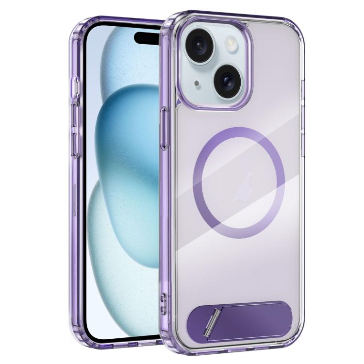 Clear PC Hybrid TPU MagSafe Phone Case with Holder, For iPhone 15 Pro Max, For iPhone 15 Pro, For iPhone 15, For iPhone 14