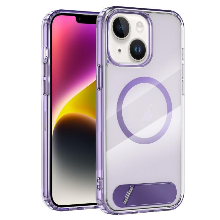 Clear PC Hybrid TPU MagSafe Phone Case with Holder, For iPhone 15 Pro Max, For iPhone 15 Pro, For iPhone 15, For iPhone 14