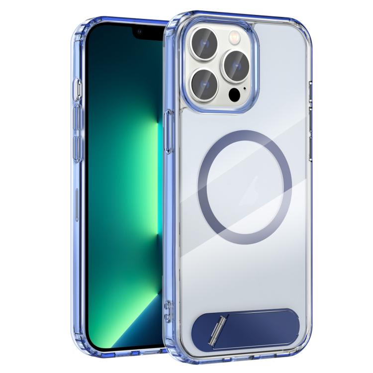 Clear PC Hybrid TPU MagSafe Phone Case with Holder, For iPhone 14 Pro, For iPhone 14 Pro Max, For iPhone 13 Pro Max, For iPhone 13 Pro