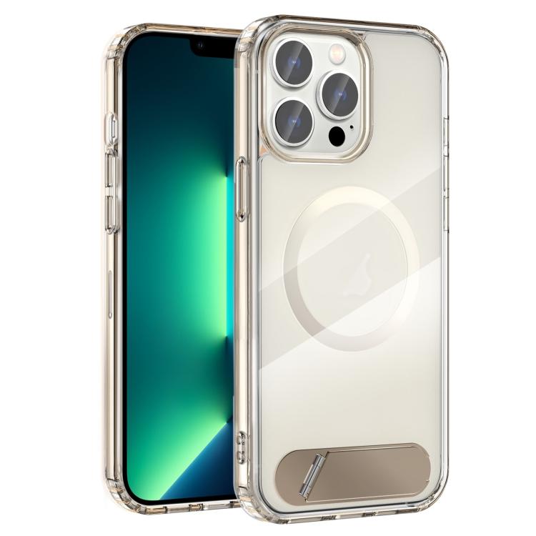 Clear PC Hybrid TPU MagSafe Phone Case with Holder, For iPhone 14 Pro, For iPhone 14 Pro Max, For iPhone 13 Pro Max, For iPhone 13 Pro