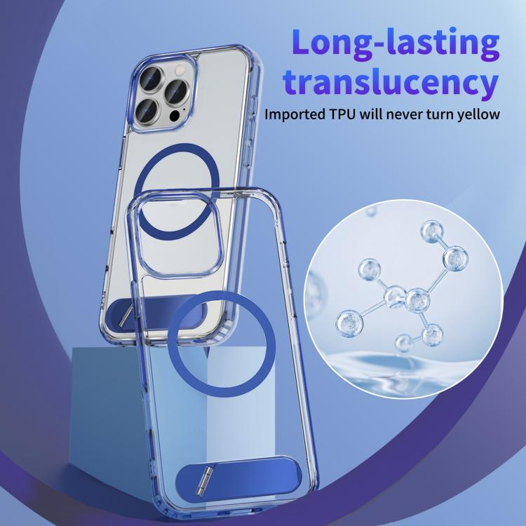 Clear PC Hybrid TPU MagSafe Phone Case with Holder, For iPhone 14 Pro, For iPhone 14 Pro Max, For iPhone 13 Pro Max, For iPhone 13 Pro