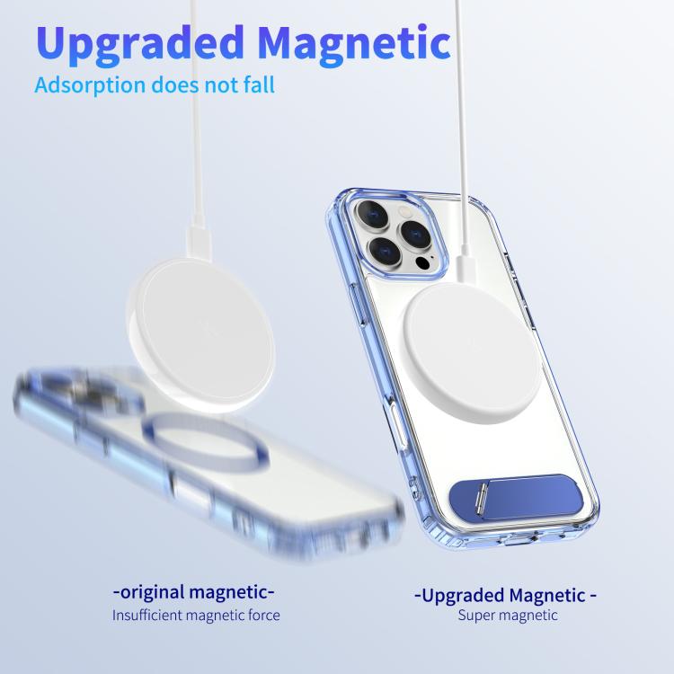 Clear PC Hybrid TPU MagSafe Phone Case with Holder, For iPhone 16 Pro Max, For iPhone 16 Pro, For iPhone 16 Plus, For iPhone 16