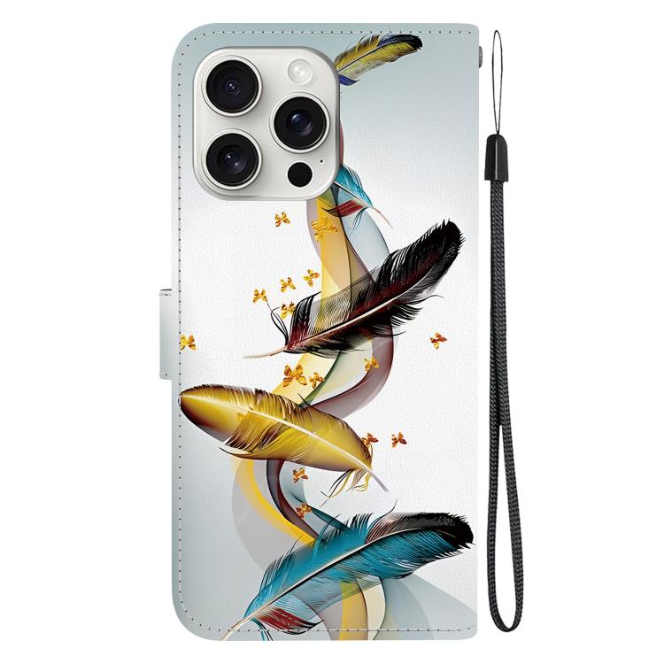 Crystal Texture Colored Drawing Leather Phone Case
