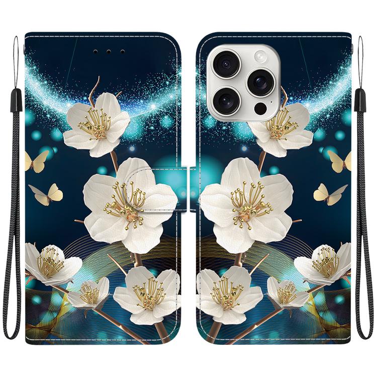 Crystal Texture Colored Drawing Leather Phone Case