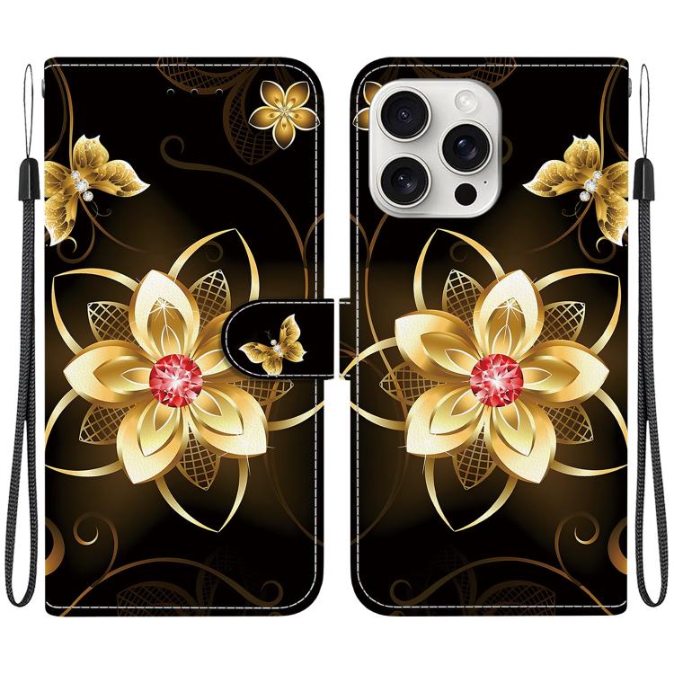 Crystal Texture Colored Drawing Leather Phone Case
