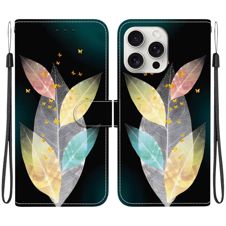 Crystal Texture Colored Drawing Leather Phone Case