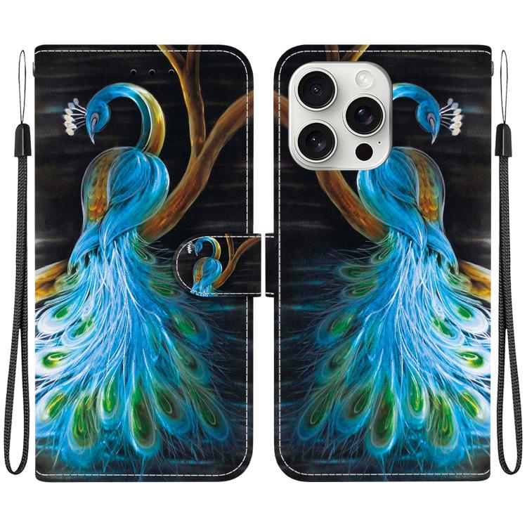 Crystal Texture Colored Drawing Leather Phone Case