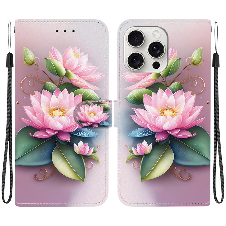 Crystal Texture Colored Drawing Leather Phone Case