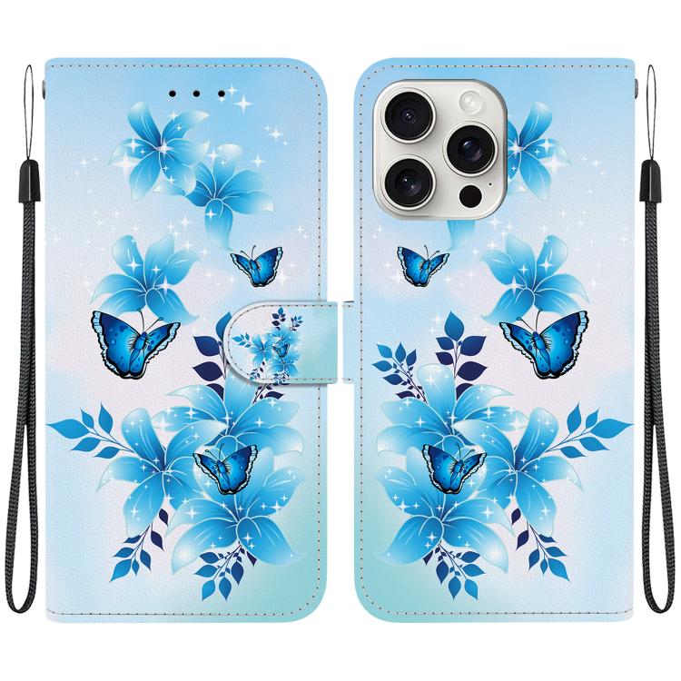 Crystal Texture Colored Drawing Leather Phone Case