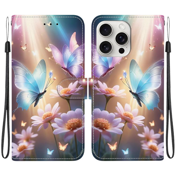 Crystal Texture Colored Drawing Leather Phone Case