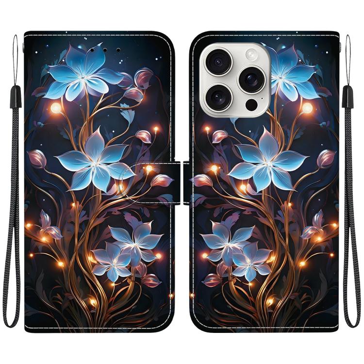 Crystal Texture Colored Drawing Leather Phone Case