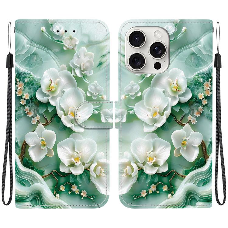 Crystal Texture Colored Drawing Leather Phone Case