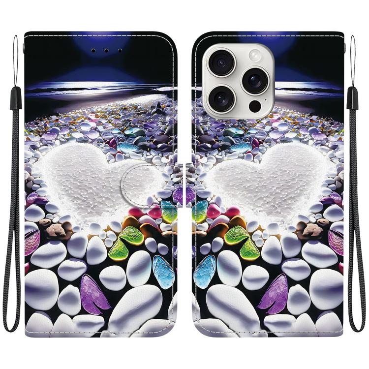 Crystal Texture Colored Drawing Leather Phone Case