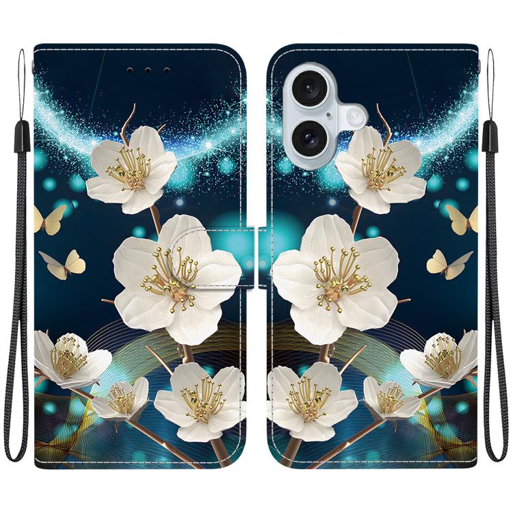 Crystal Texture Colored Drawing Leather Phone Case
