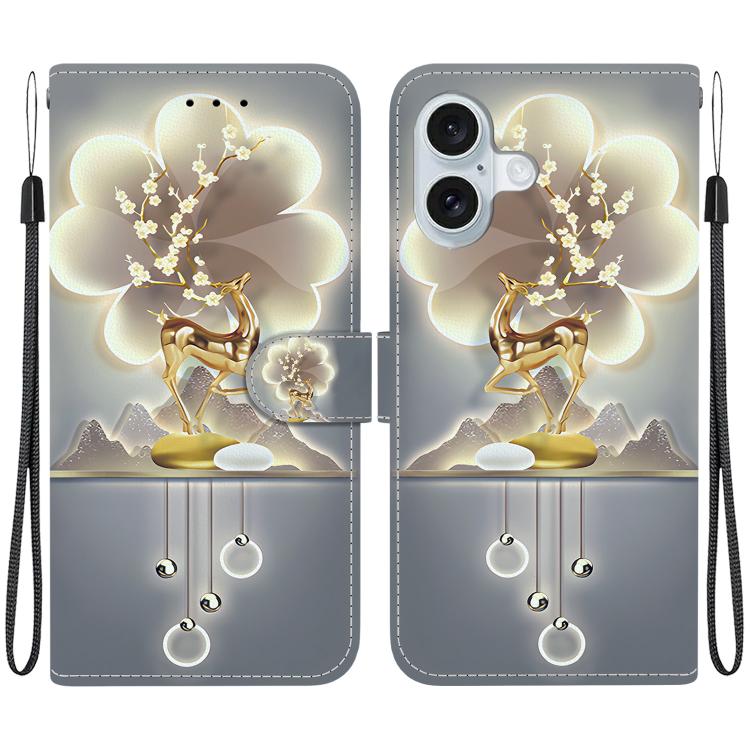 Crystal Texture Colored Drawing Leather Phone Case