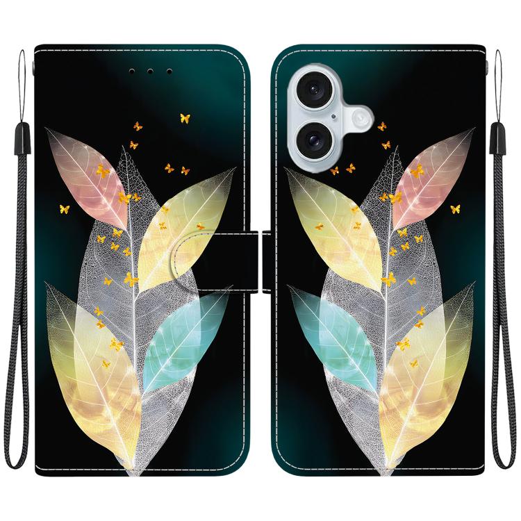 Crystal Texture Colored Drawing Leather Phone Case