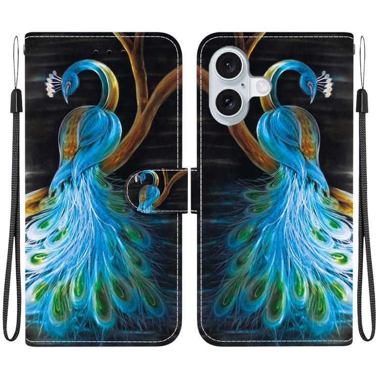 Crystal Texture Colored Drawing Leather Phone Case