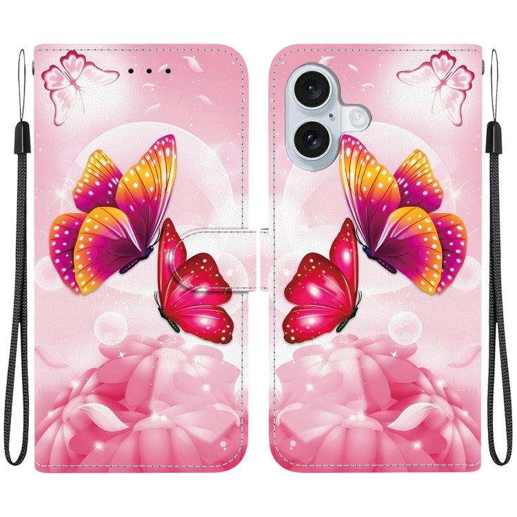 Crystal Texture Colored Drawing Leather Phone Case