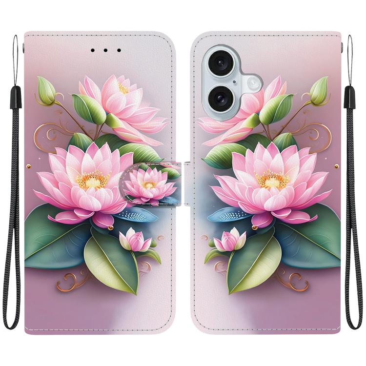 Crystal Texture Colored Drawing Leather Phone Case