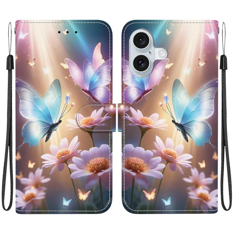 Crystal Texture Colored Drawing Leather Phone Case