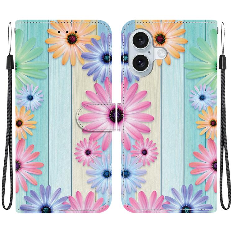 Crystal Texture Colored Drawing Leather Phone Case