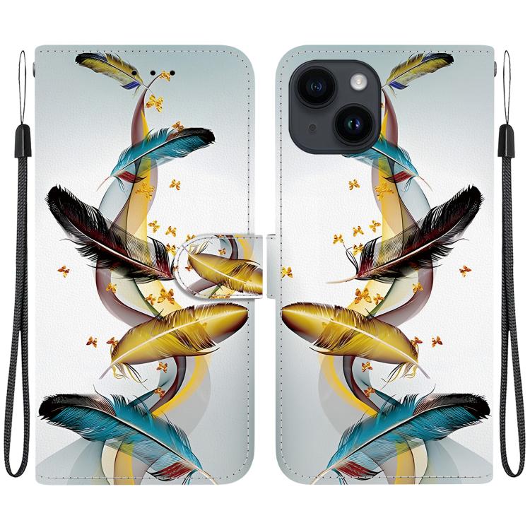 Crystal Texture Colored Drawing Leather Phone Case