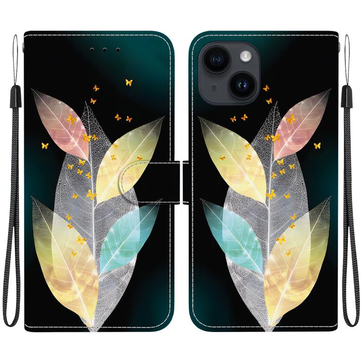 Crystal Texture Colored Drawing Leather Phone Case