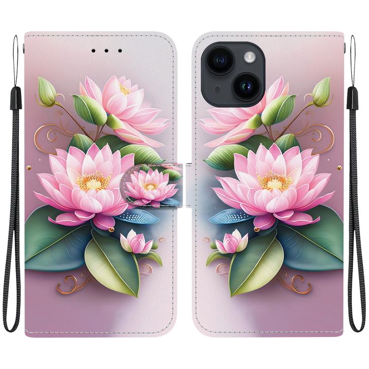 Crystal Texture Colored Drawing Leather Phone Case