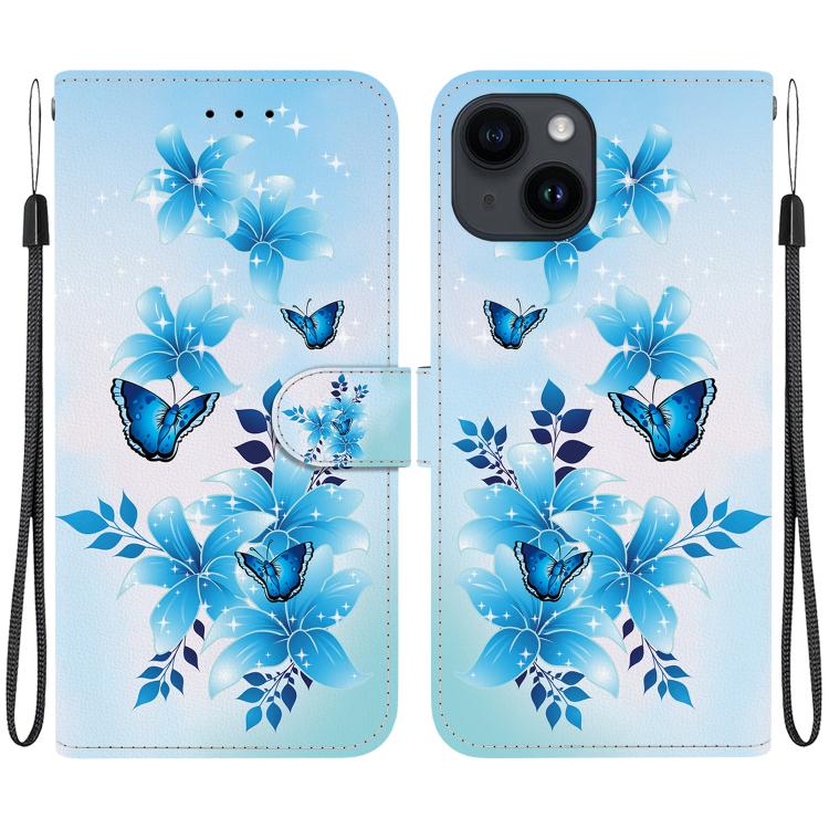 Crystal Texture Colored Drawing Leather Phone Case