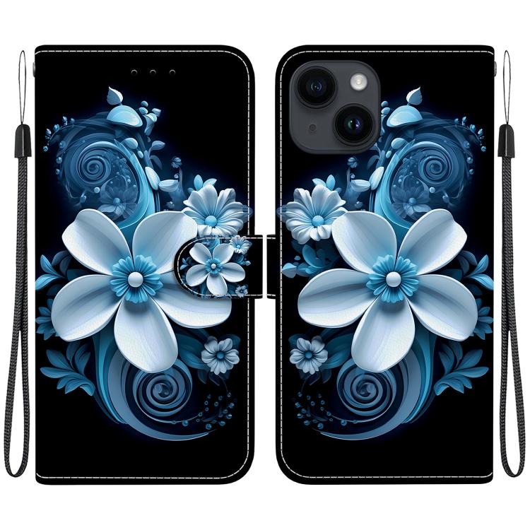 Crystal Texture Colored Drawing Leather Phone Case