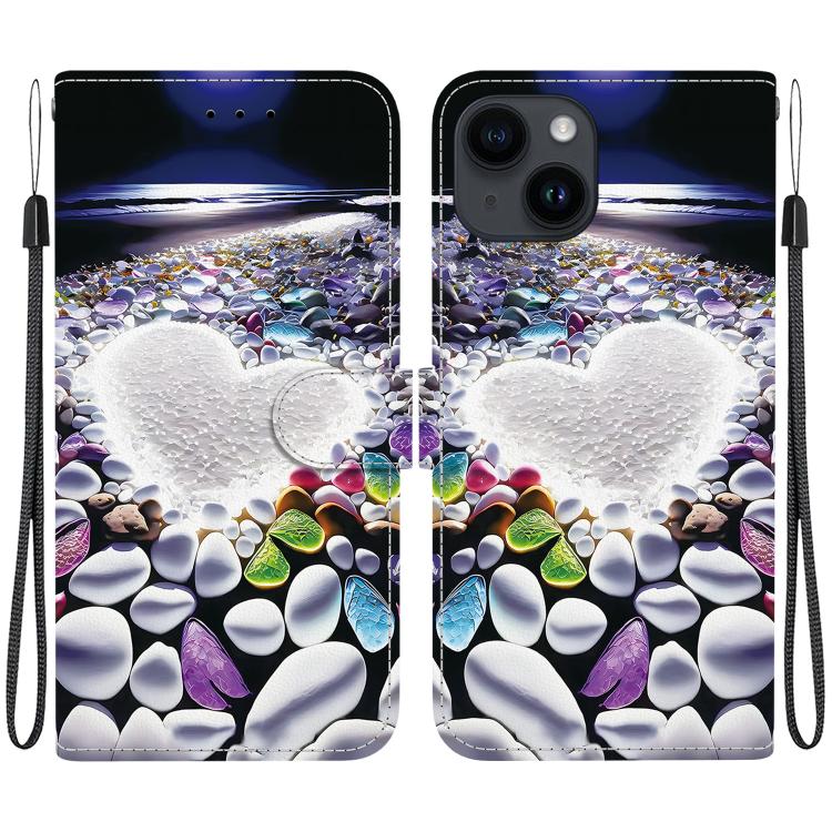 Crystal Texture Colored Drawing Leather Phone Case