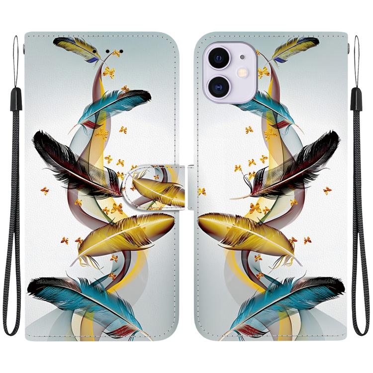 Crystal Texture Colored Drawing Leather Phone Case