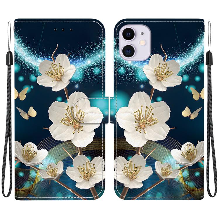 Crystal Texture Colored Drawing Leather Phone Case