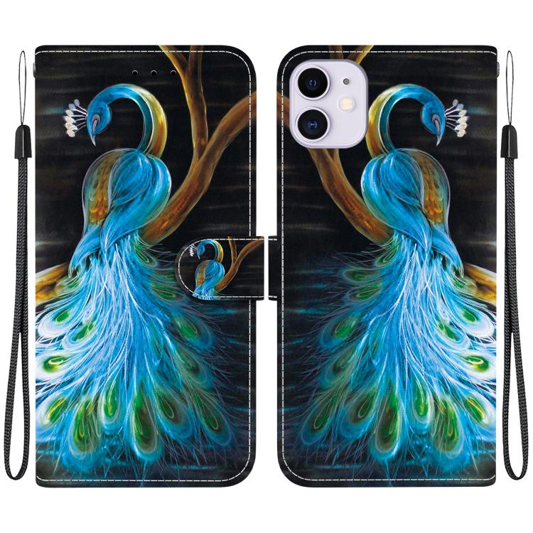 Crystal Texture Colored Drawing Leather Phone Case