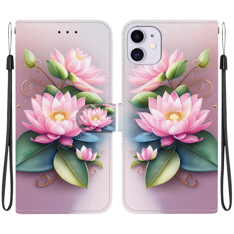 Crystal Texture Colored Drawing Leather Phone Case