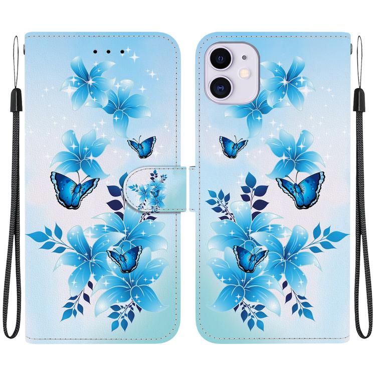 Crystal Texture Colored Drawing Leather Phone Case