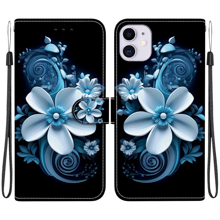 Crystal Texture Colored Drawing Leather Phone Case