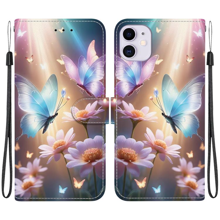 Crystal Texture Colored Drawing Leather Phone Case