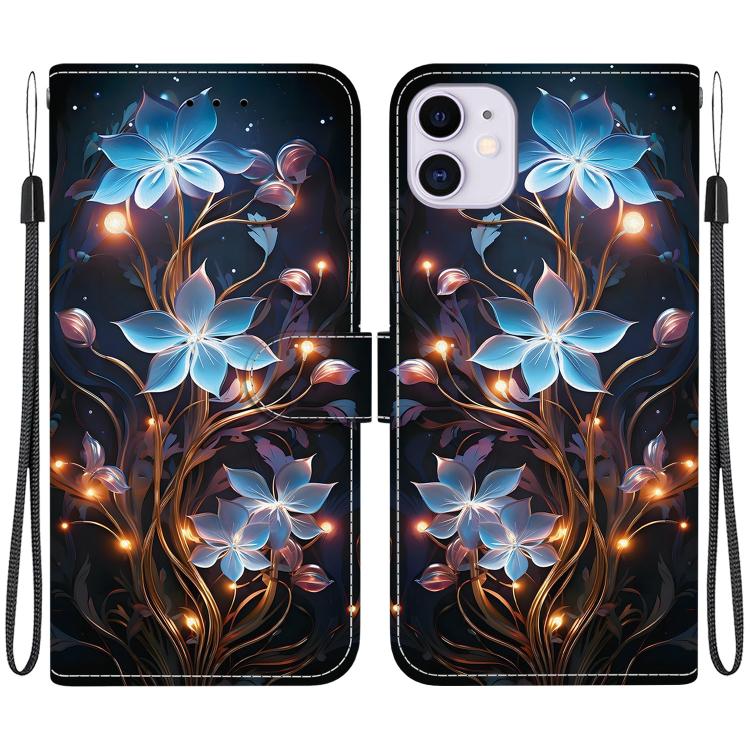 Crystal Texture Colored Drawing Leather Phone Case