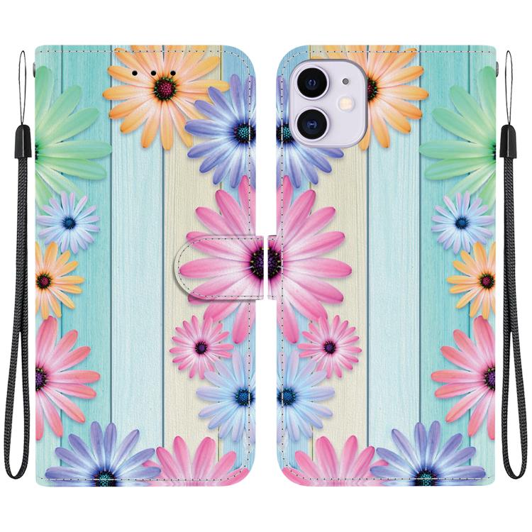 Crystal Texture Colored Drawing Leather Phone Case