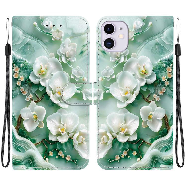 Crystal Texture Colored Drawing Leather Phone Case