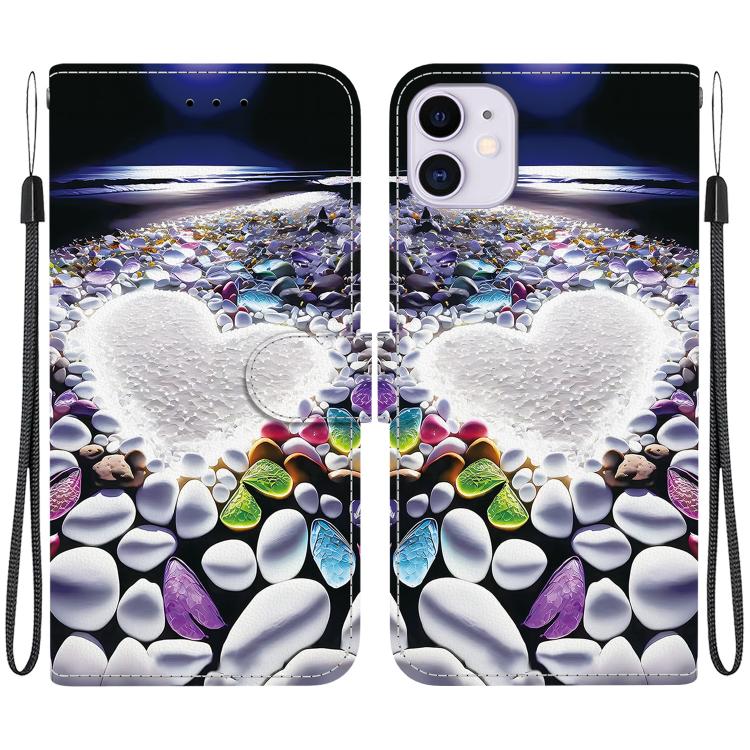 Crystal Texture Colored Drawing Leather Phone Case