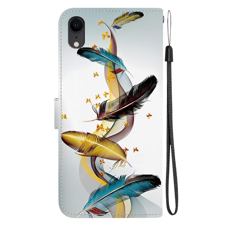 Crystal Texture Colored Drawing Leather Phone Case