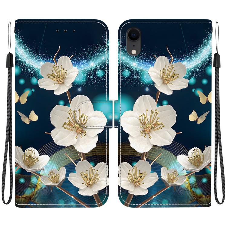 Crystal Texture Colored Drawing Leather Phone Case