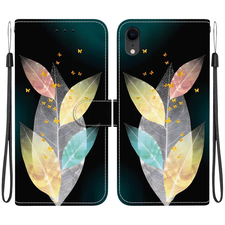 Crystal Texture Colored Drawing Leather Phone Case